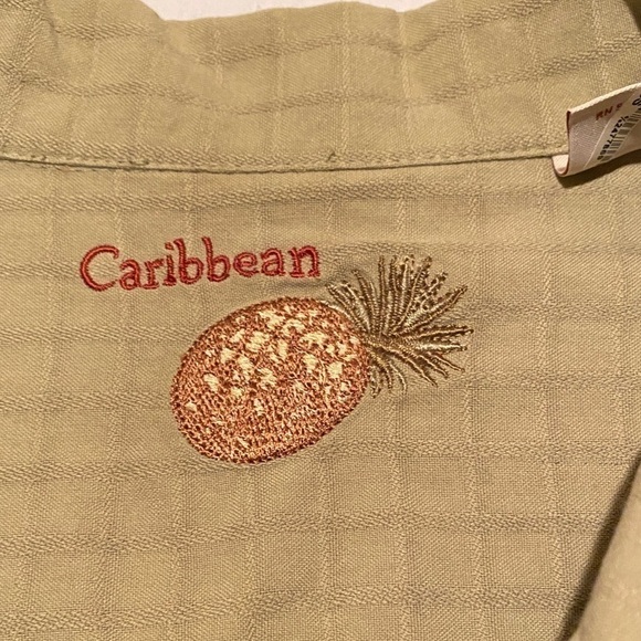 Caribbean Button Up Men’s Loose Shirt Casual Vacation Shirt Sz XL Silk & Cotton - Picture 7 of 14
